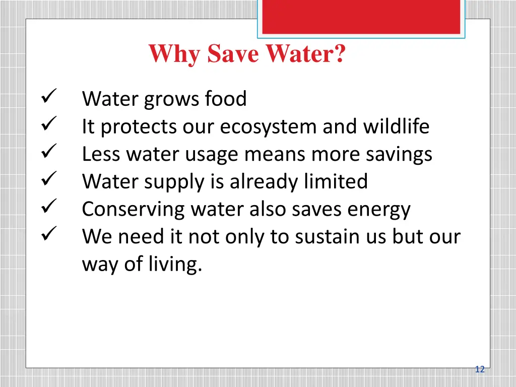 why save water