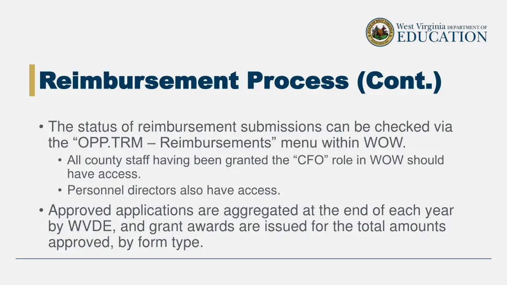 reimbursement process cont reimbursement process