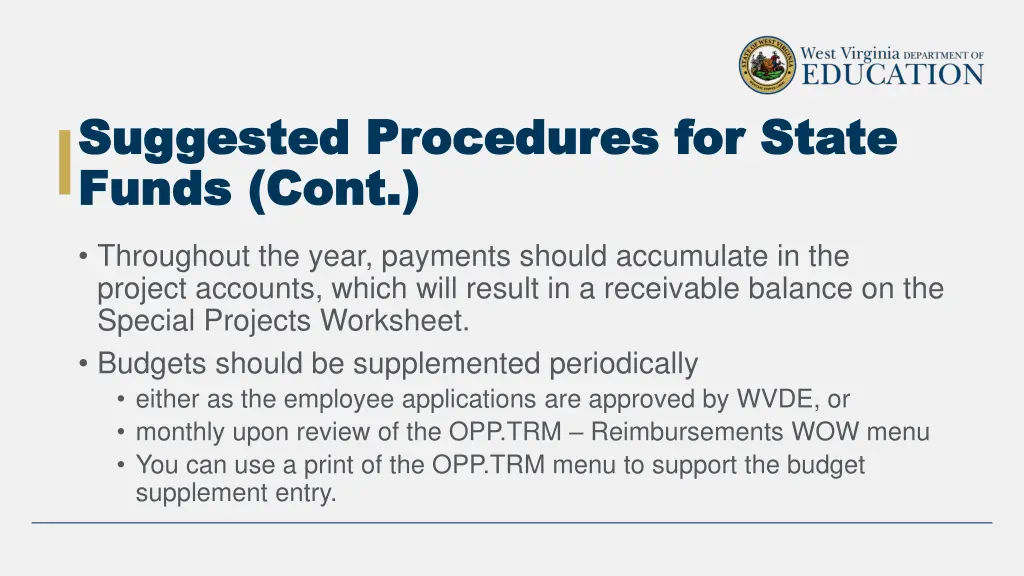 suggested procedures for state suggested 1