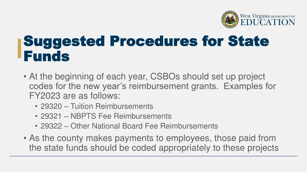 suggested procedures for state suggested