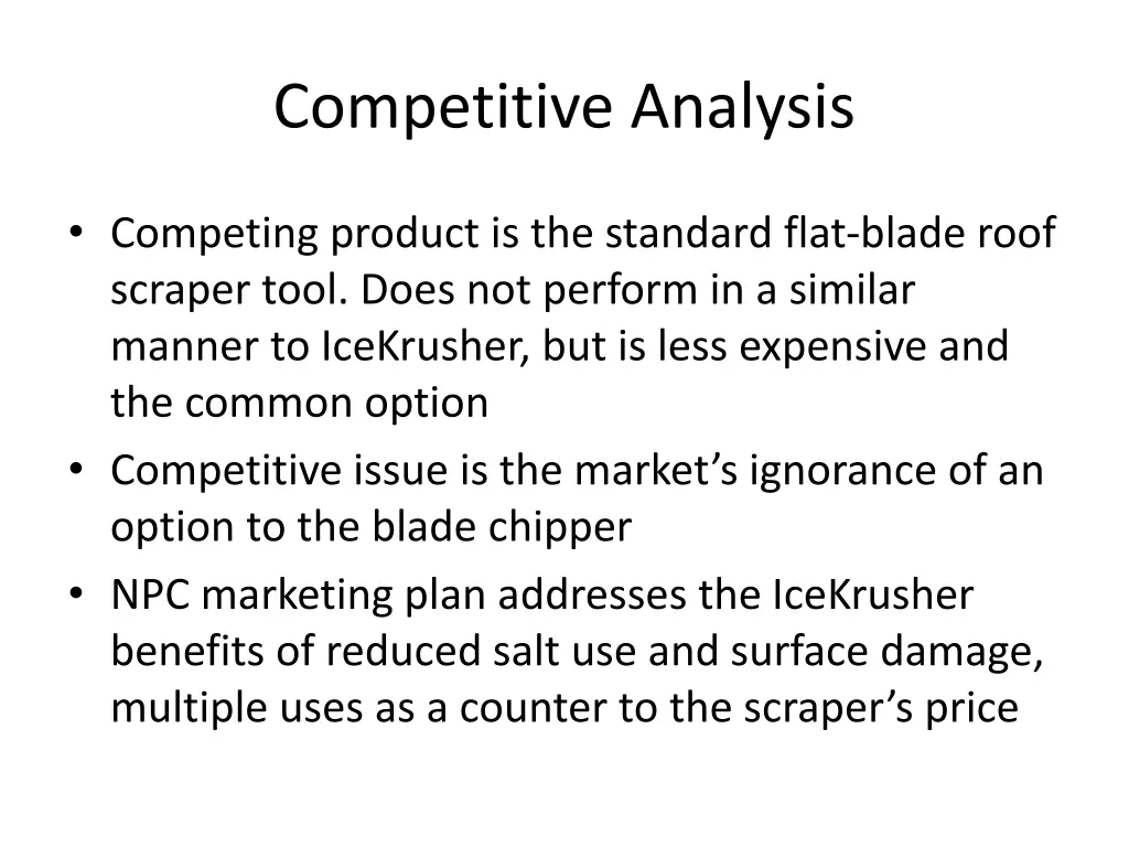 competitive analysis