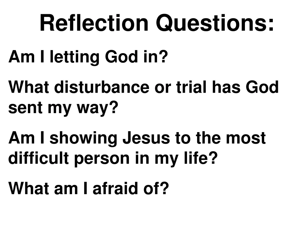 reflection questions