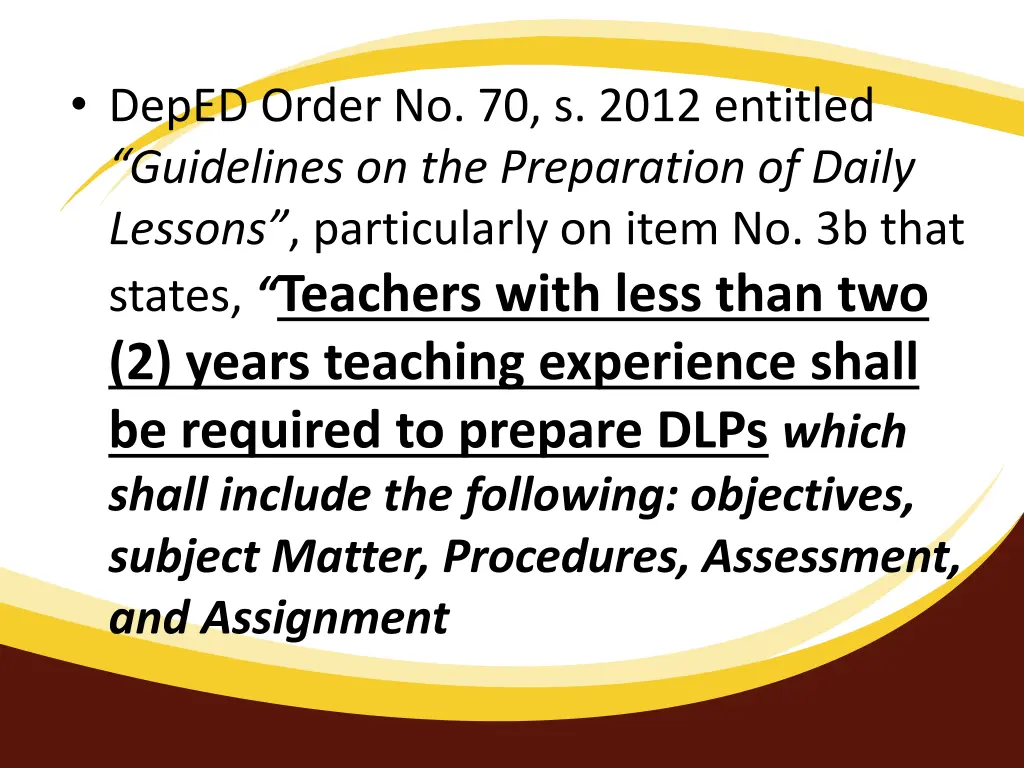 deped order no 70 s 2012 entitled guidelines