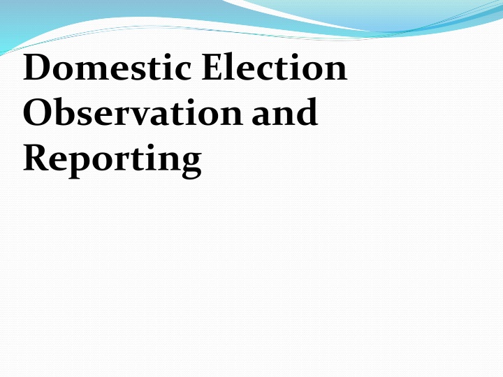 domestic election observation and reporting