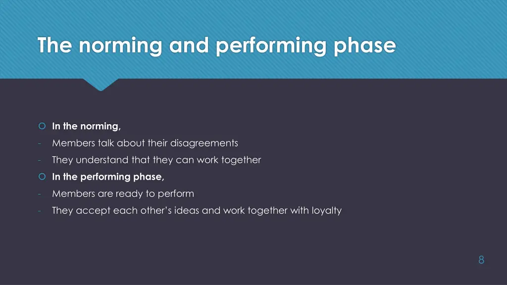 the norming and performing phase