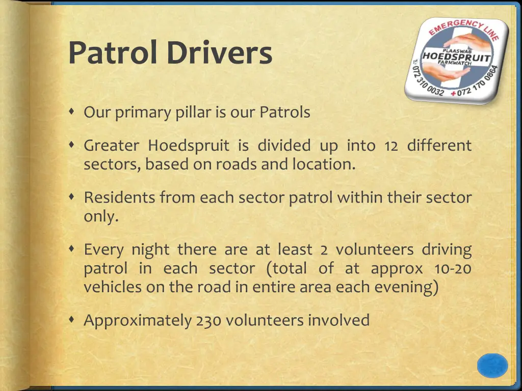 patrol drivers