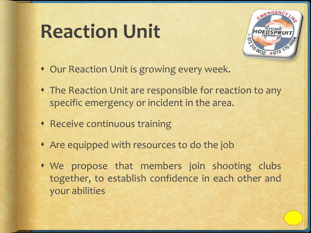 reaction unit