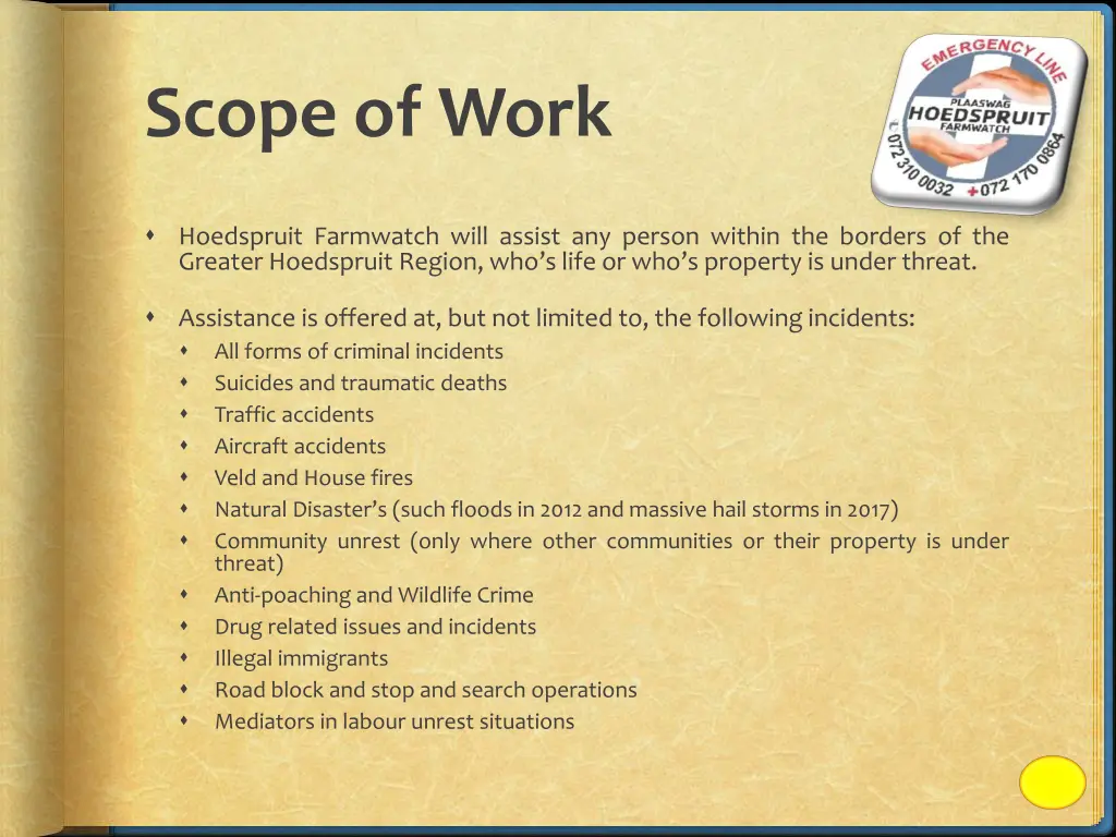 scope of work