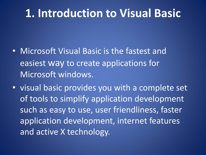 1 introduction to visual basic