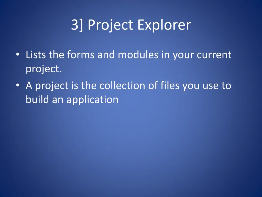 3 project explorer