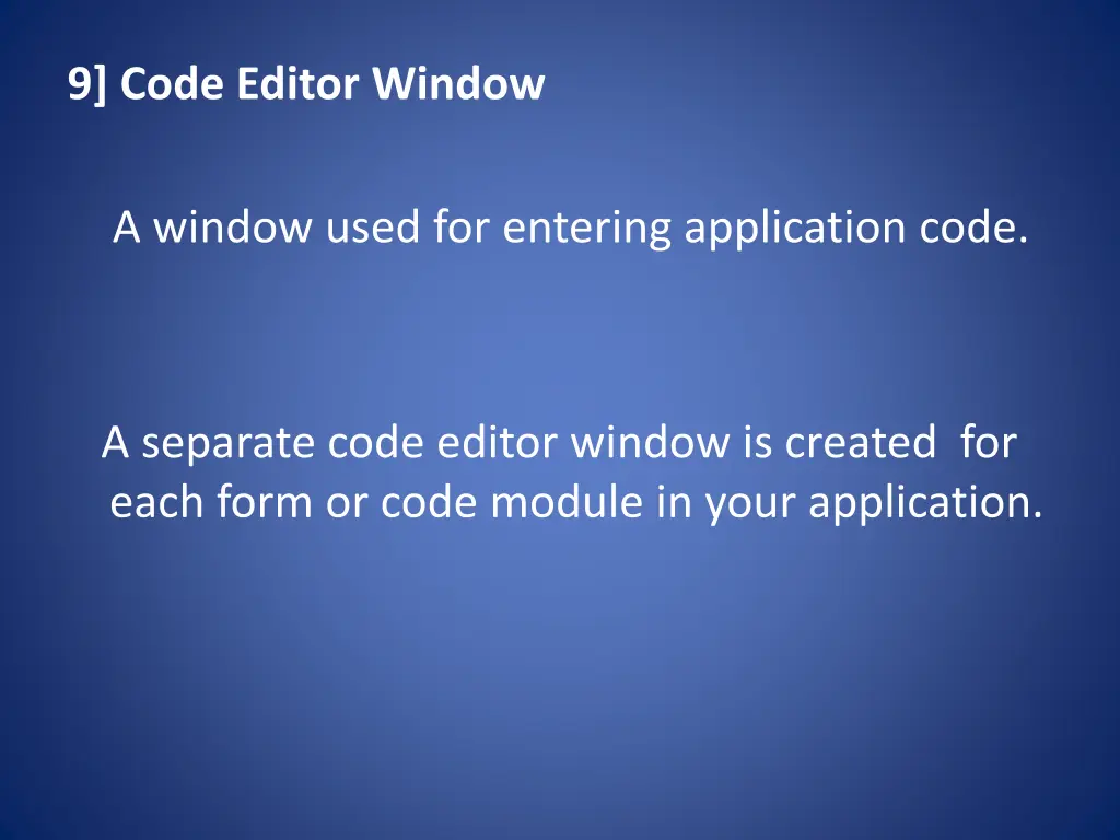 9 code editor window