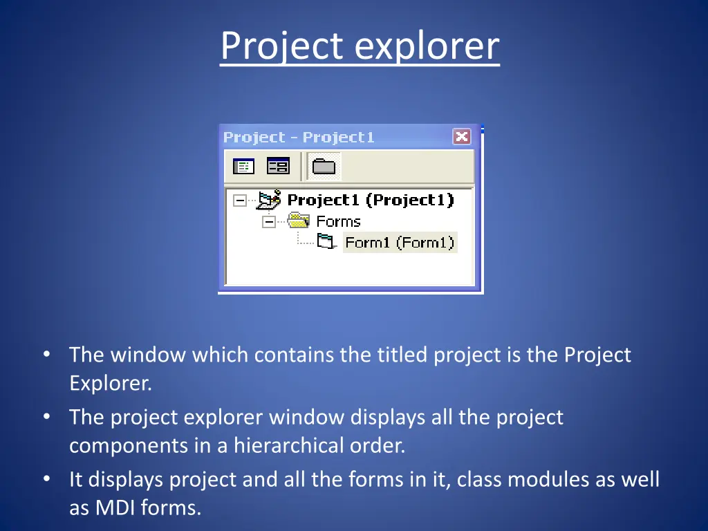 project explorer