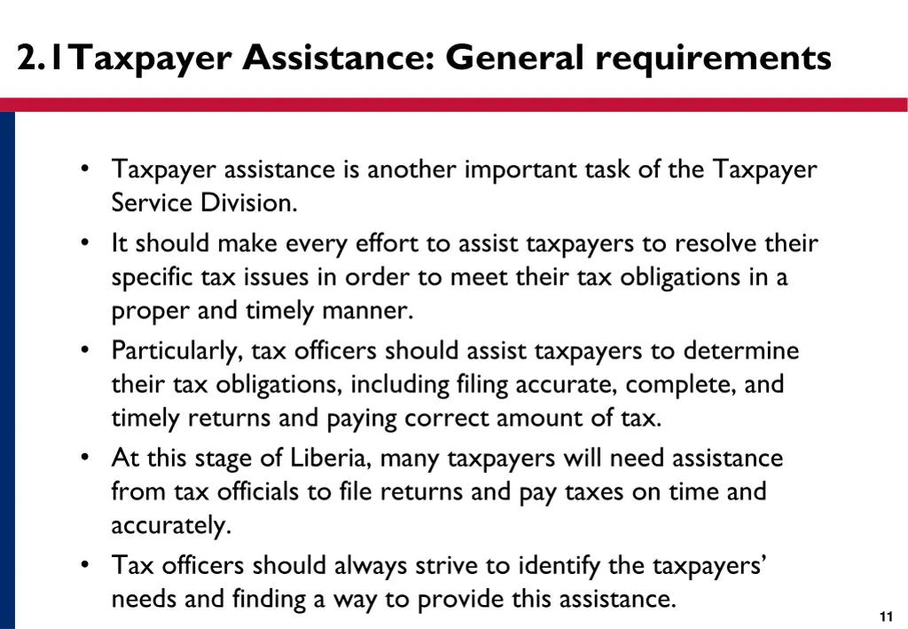 2 1taxpayer assistance general requirements