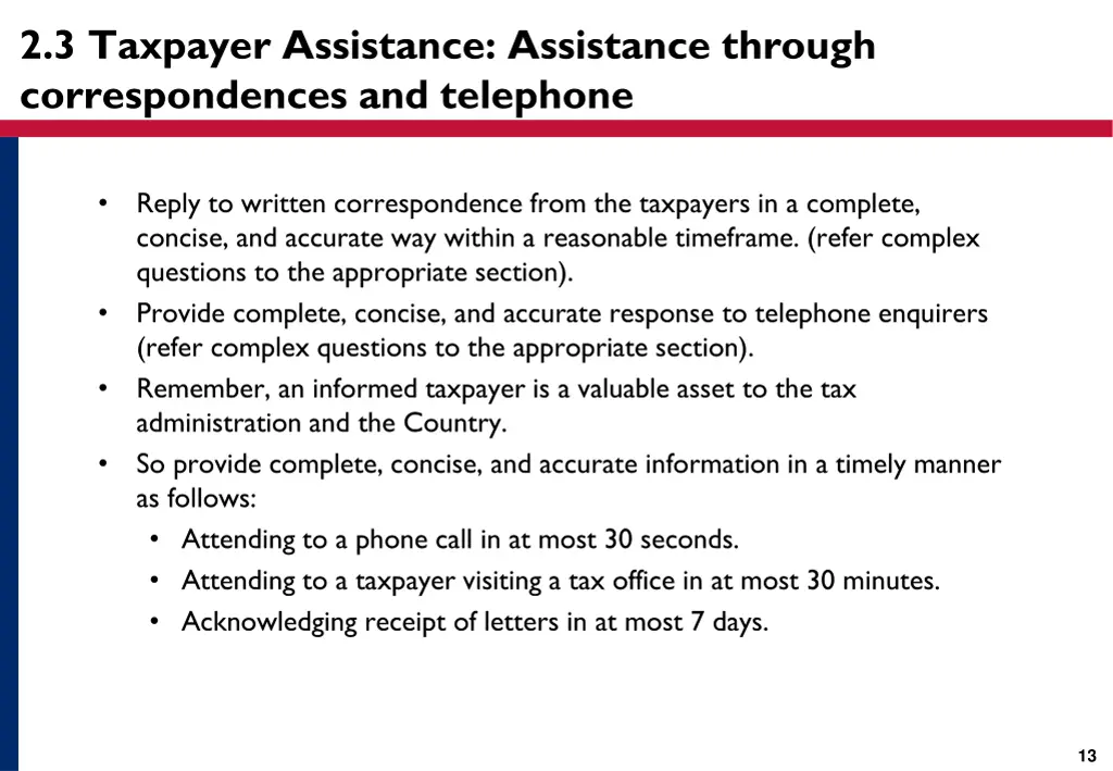 2 3 taxpayer assistance assistance through