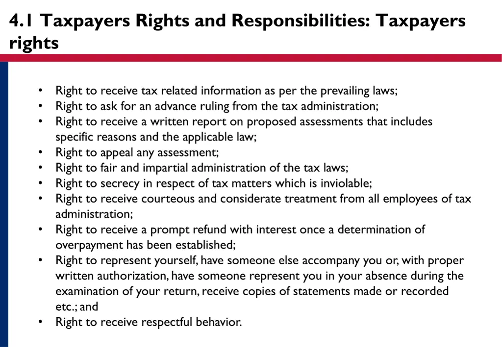 4 1 taxpayers rights and responsibilities