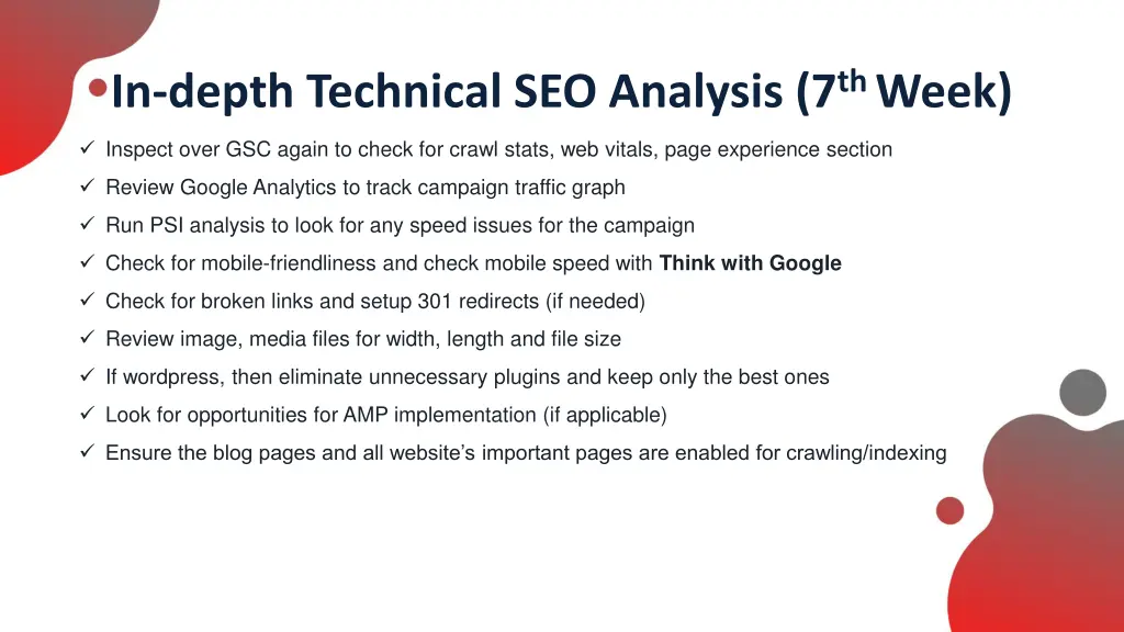 in depth technical seo analysis 7 th week