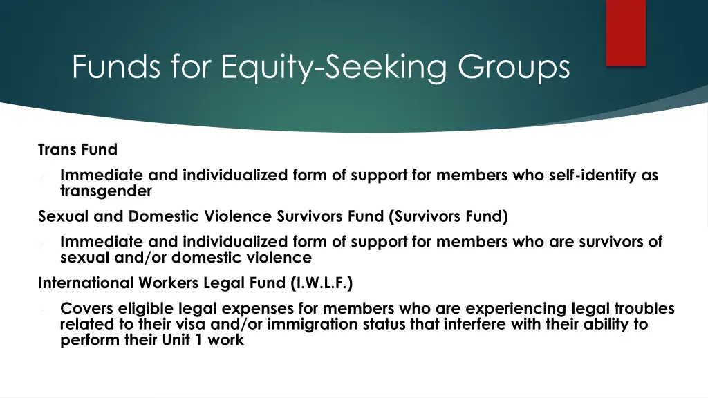 funds for equity seeking groups 1