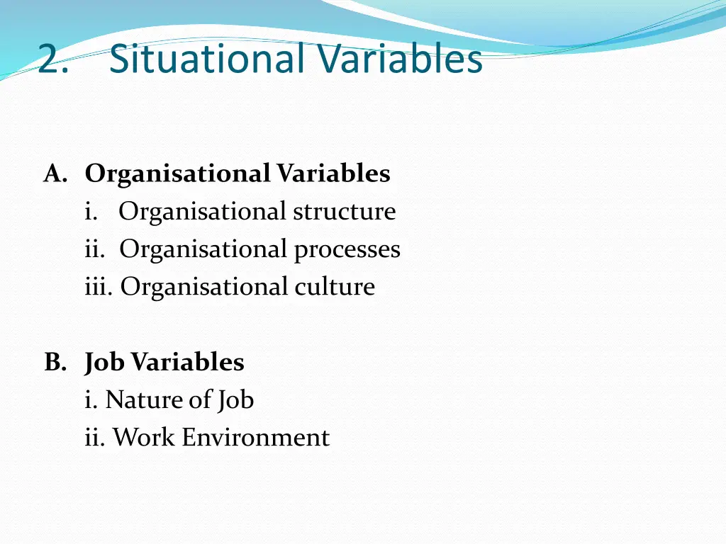 2 situational variables