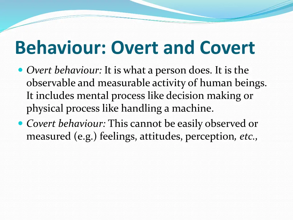 behaviour overt and covert