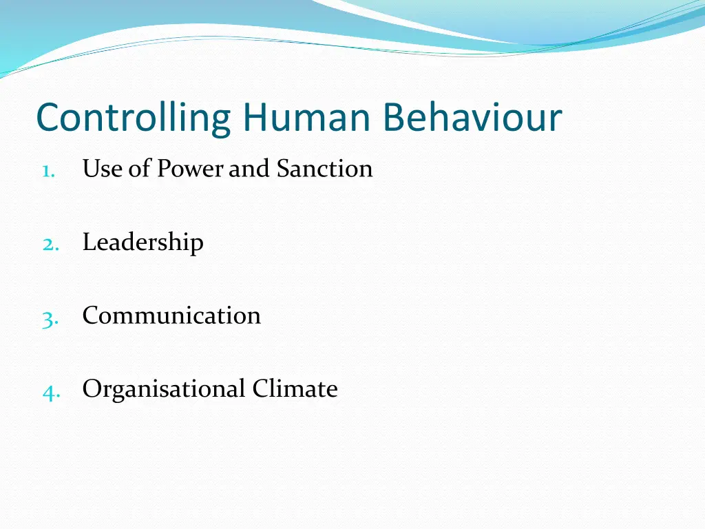 controlling human behaviour