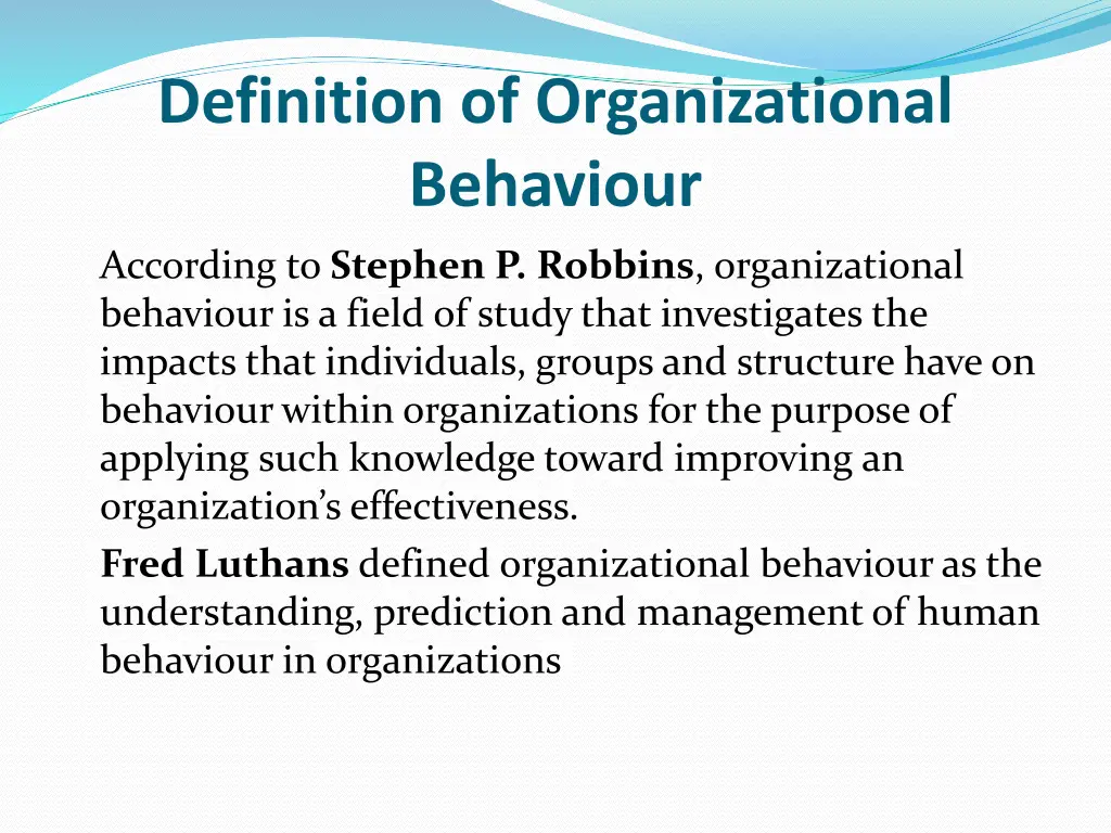 definition of organizational behaviour