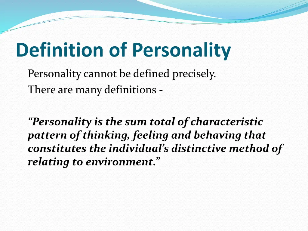 definition of personality