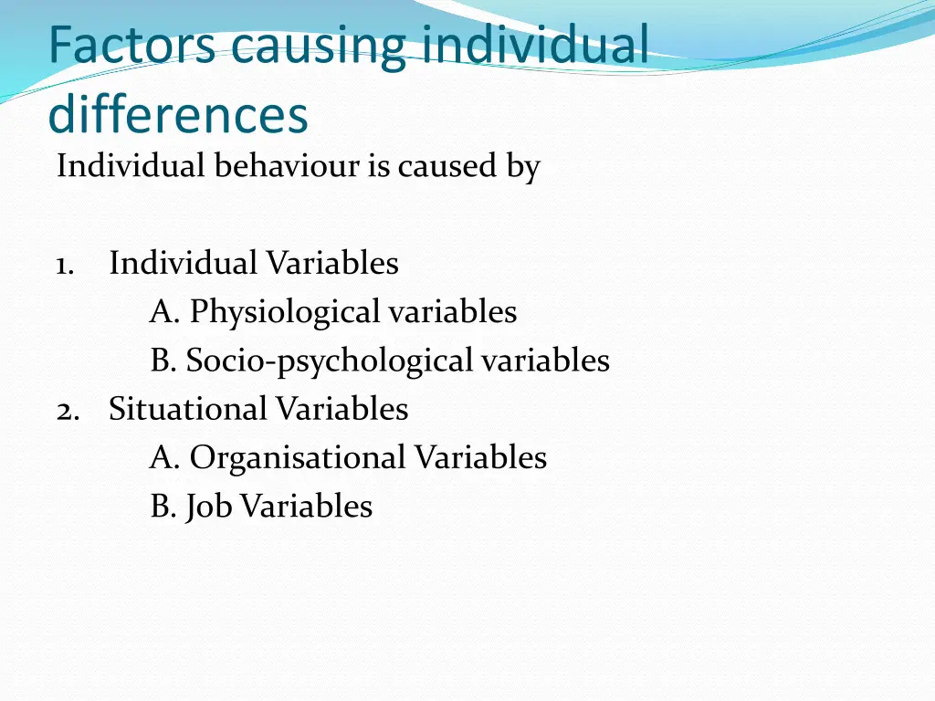 factors causing individual differences individual