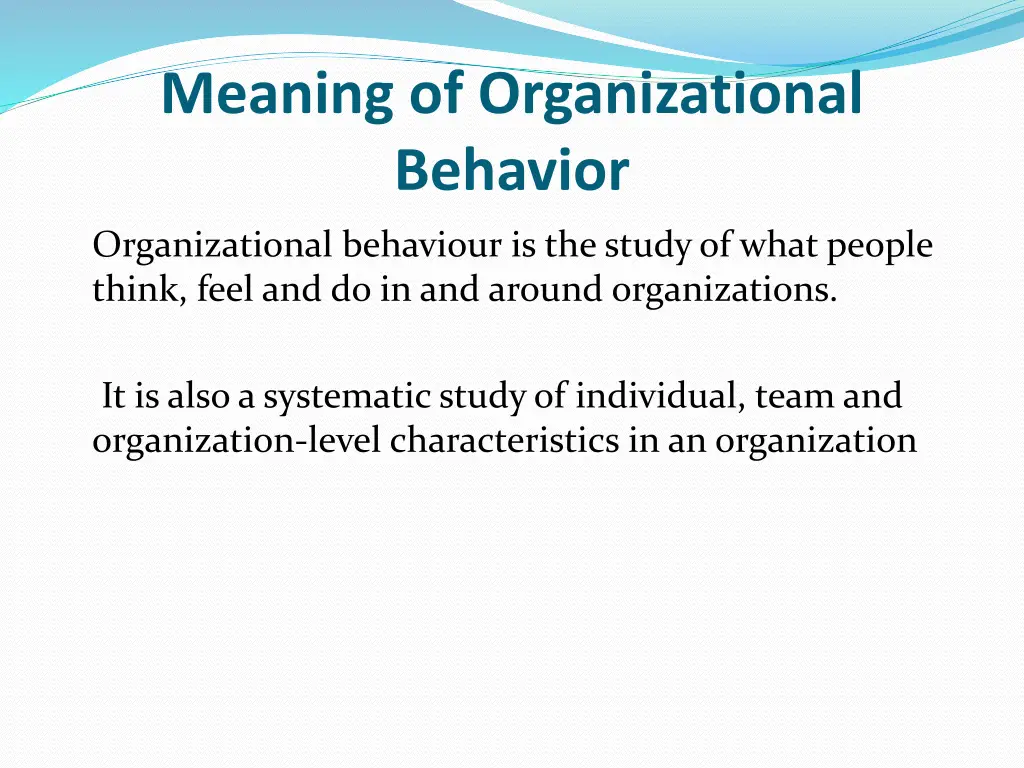 meaning of organizational behavior