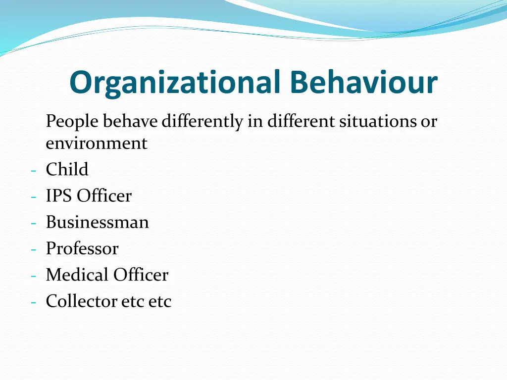 organizational behaviour