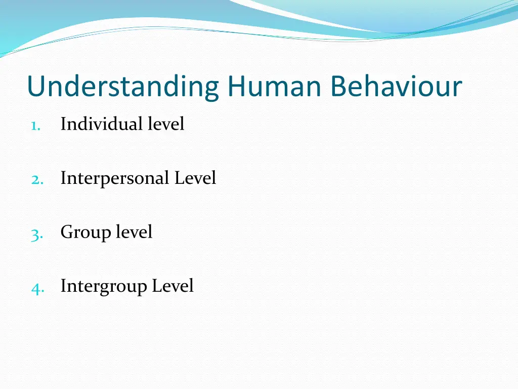 understanding human behaviour