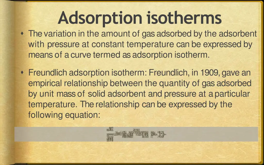 adsorptionisotherms thevariation in the amount