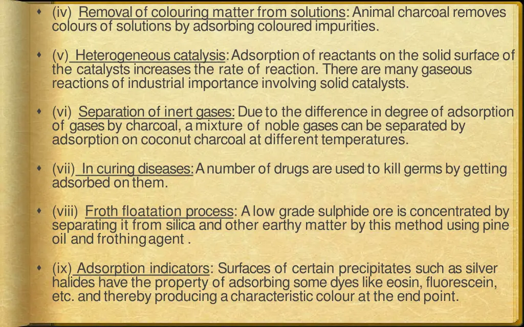 iv removalof colouring matter from solutions