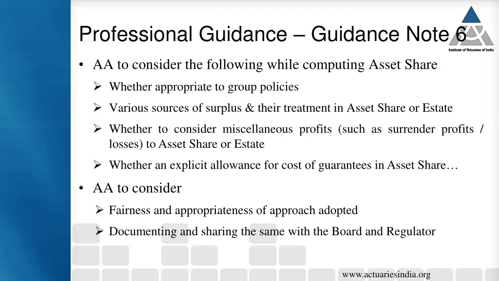 professional guidance guidance note 6