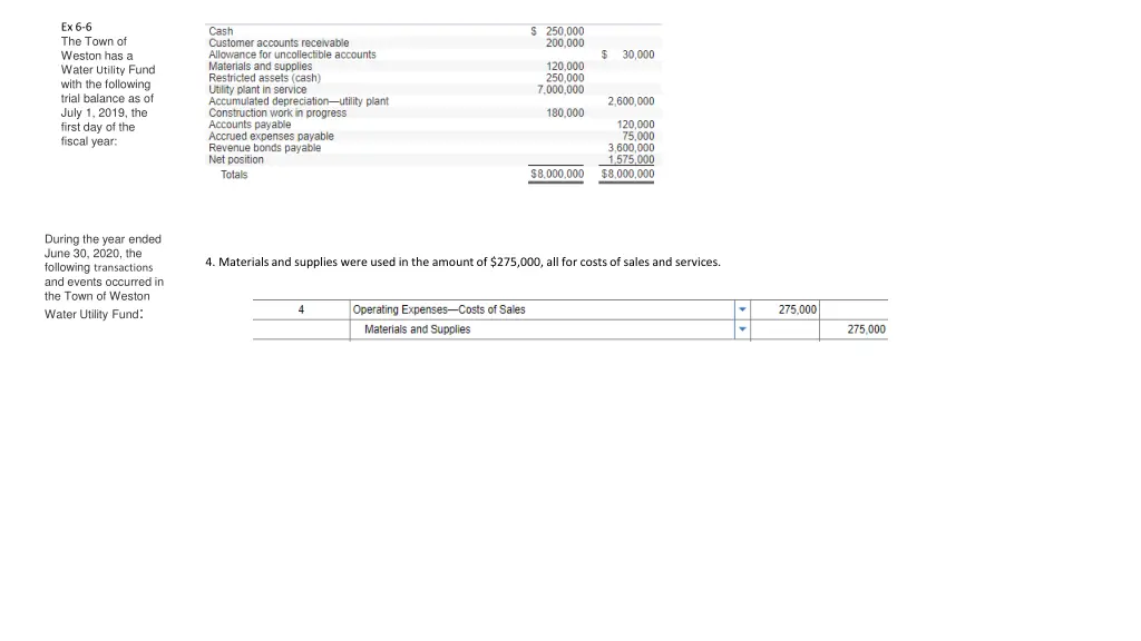 ex 6 6 the town of weston has a water utility 5