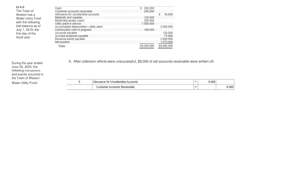 ex 6 6 the town of weston has a water utility 6