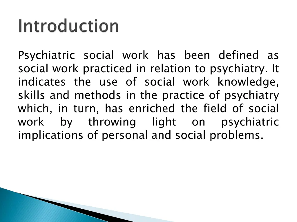 psychiatric social work has been defined