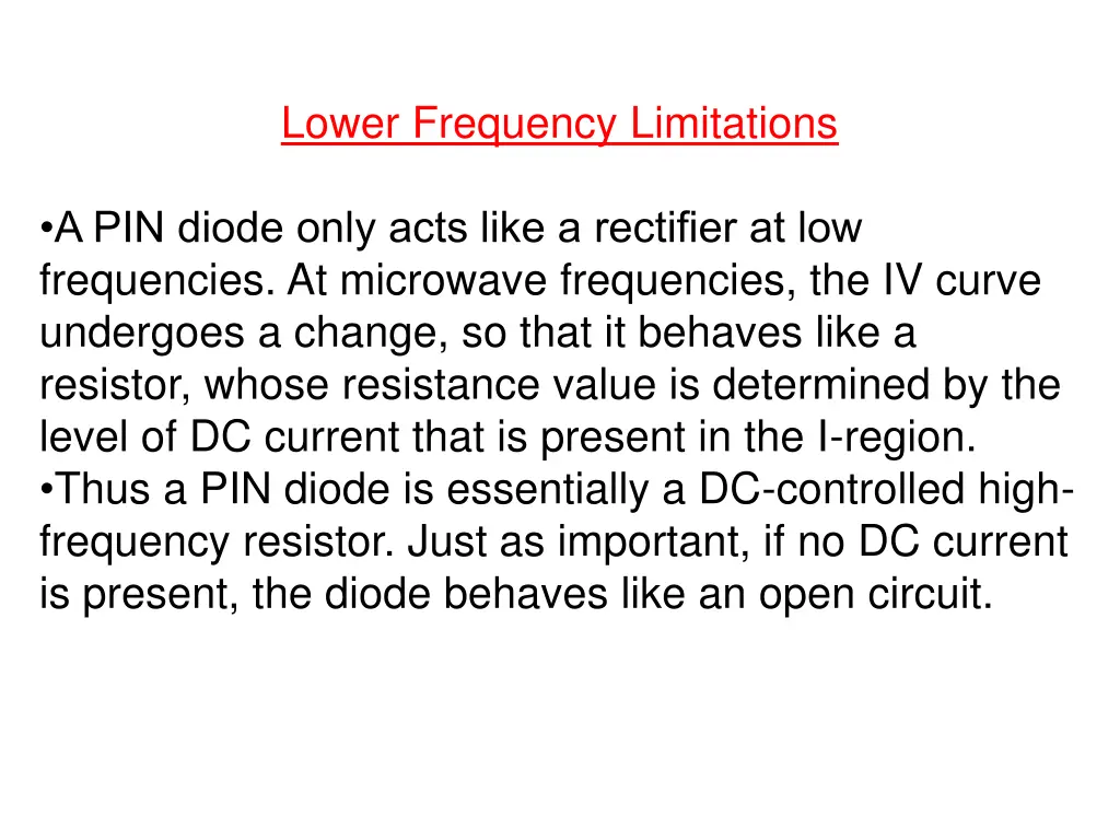 lower frequency limitations