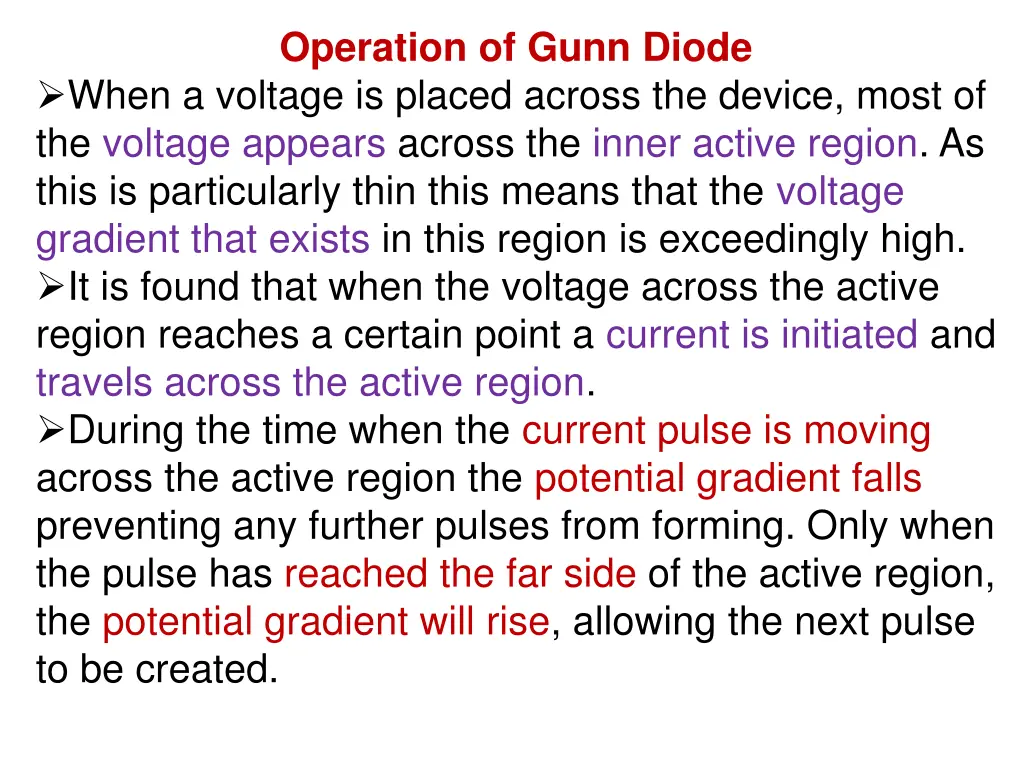 operation of gunn diode