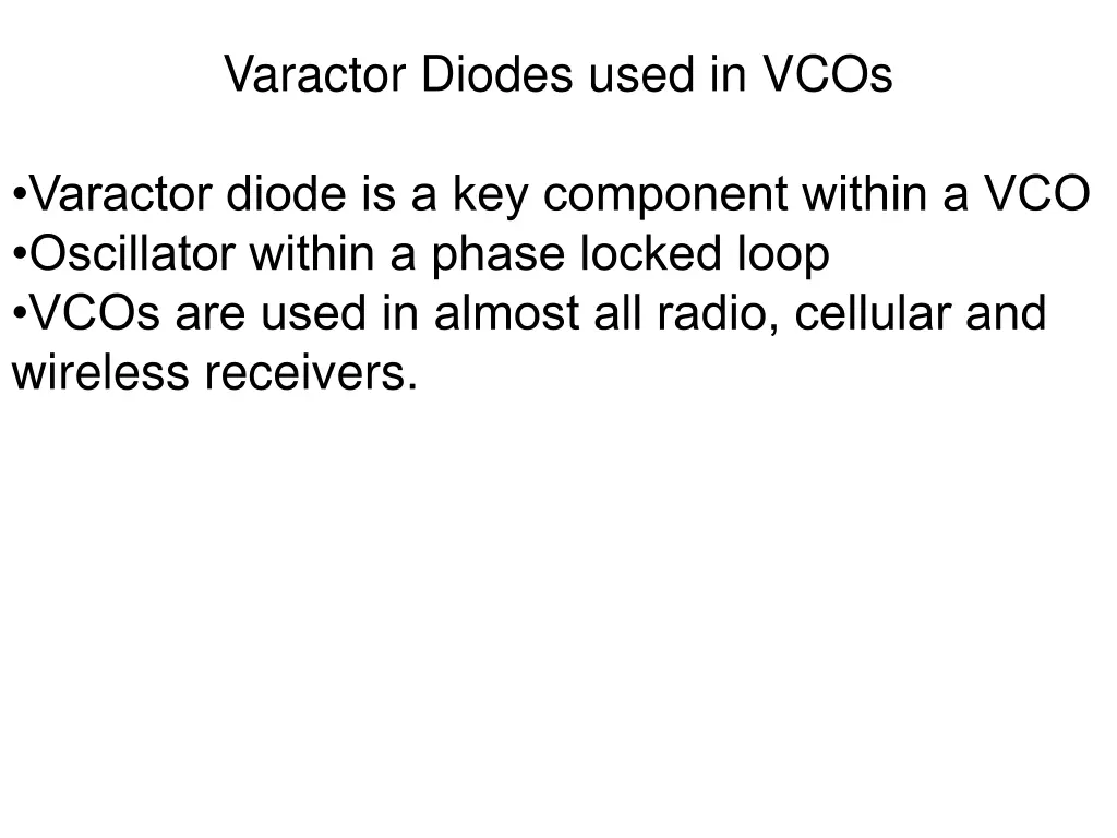 varactor diodes used in vcos