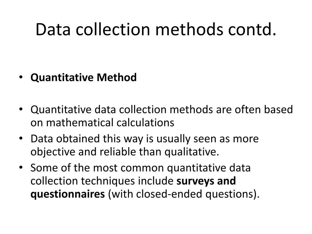 data collection methods contd 1