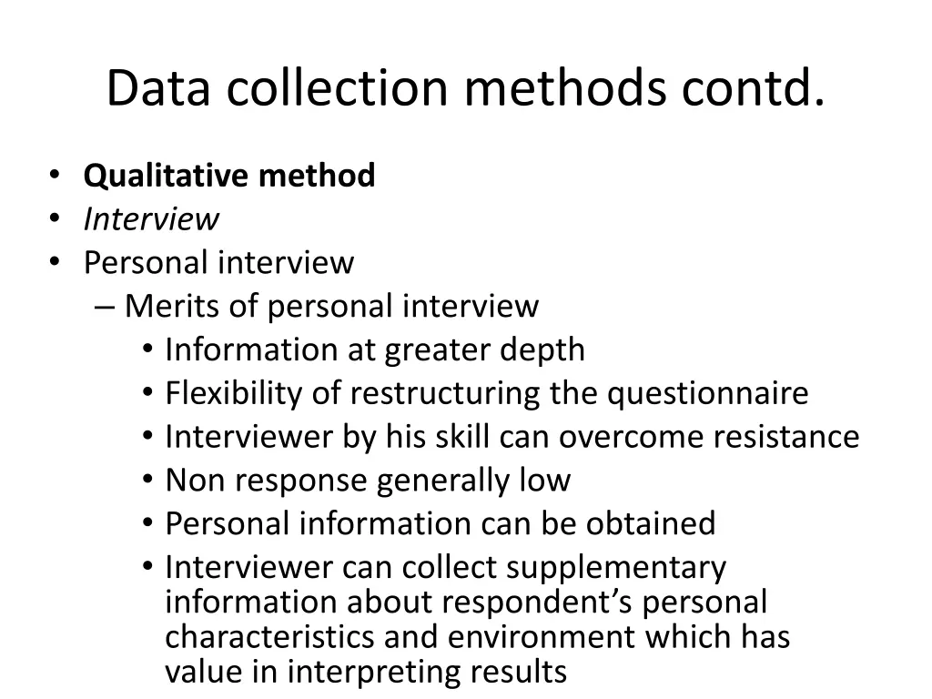 data collection methods contd 17