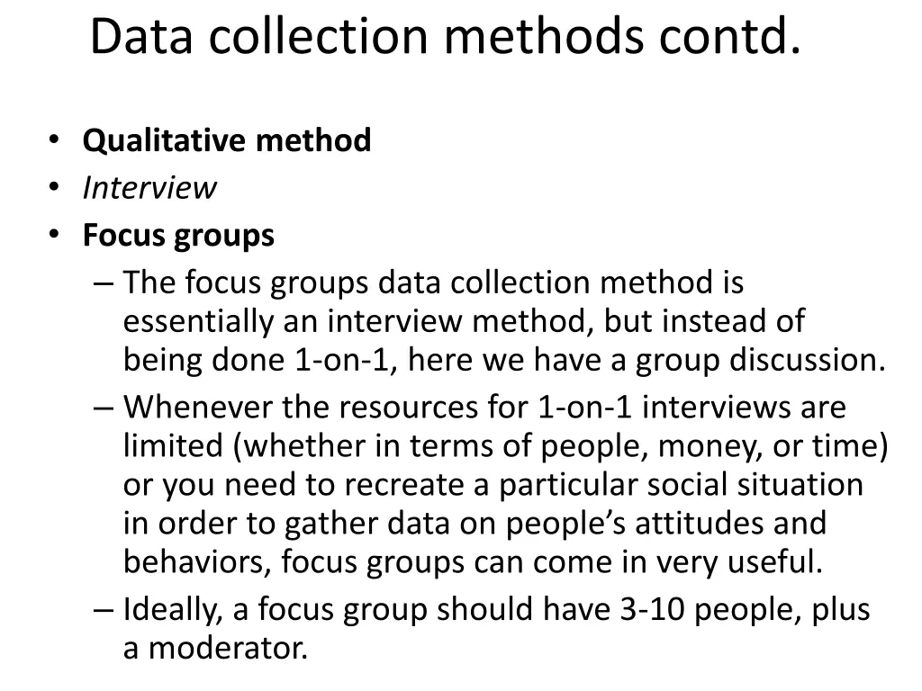 data collection methods contd 18