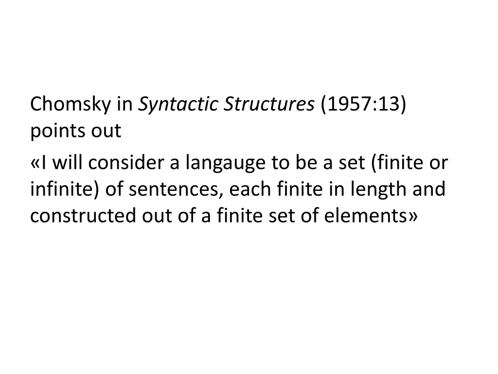 chomsky in syntactic structures 1957 13 points