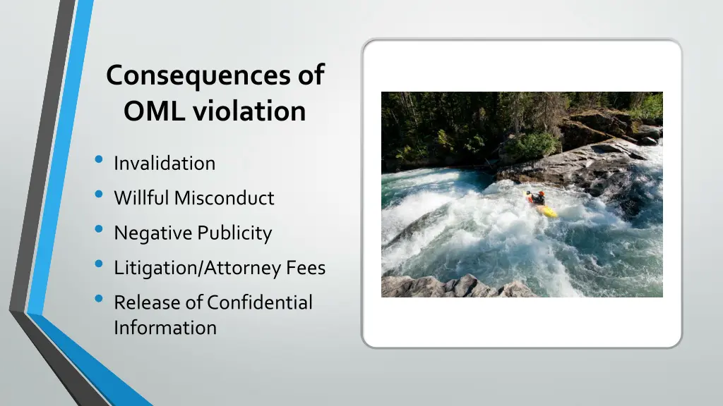 consequences of oml violation invalidation