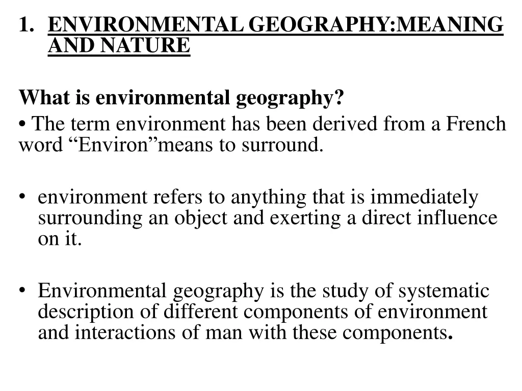 1 environmental geography meaning and nature