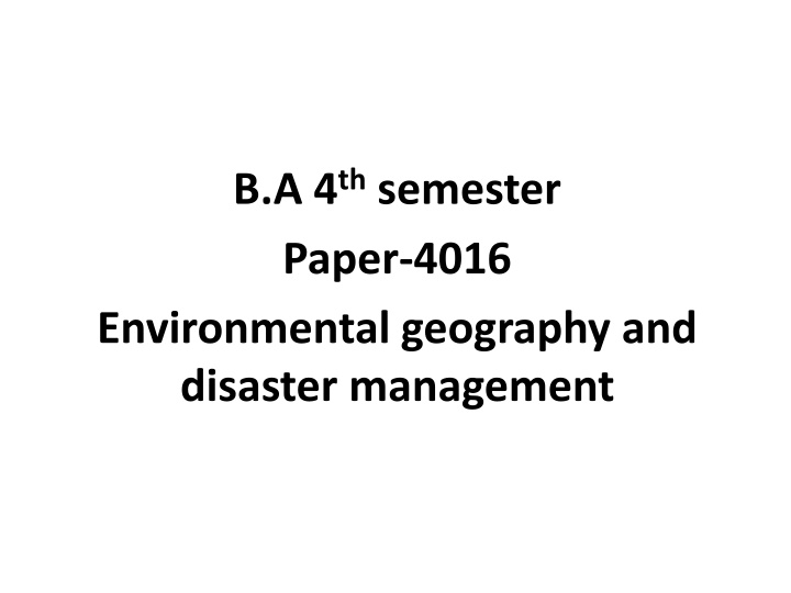 b a 4 th semester paper 4016 environmental