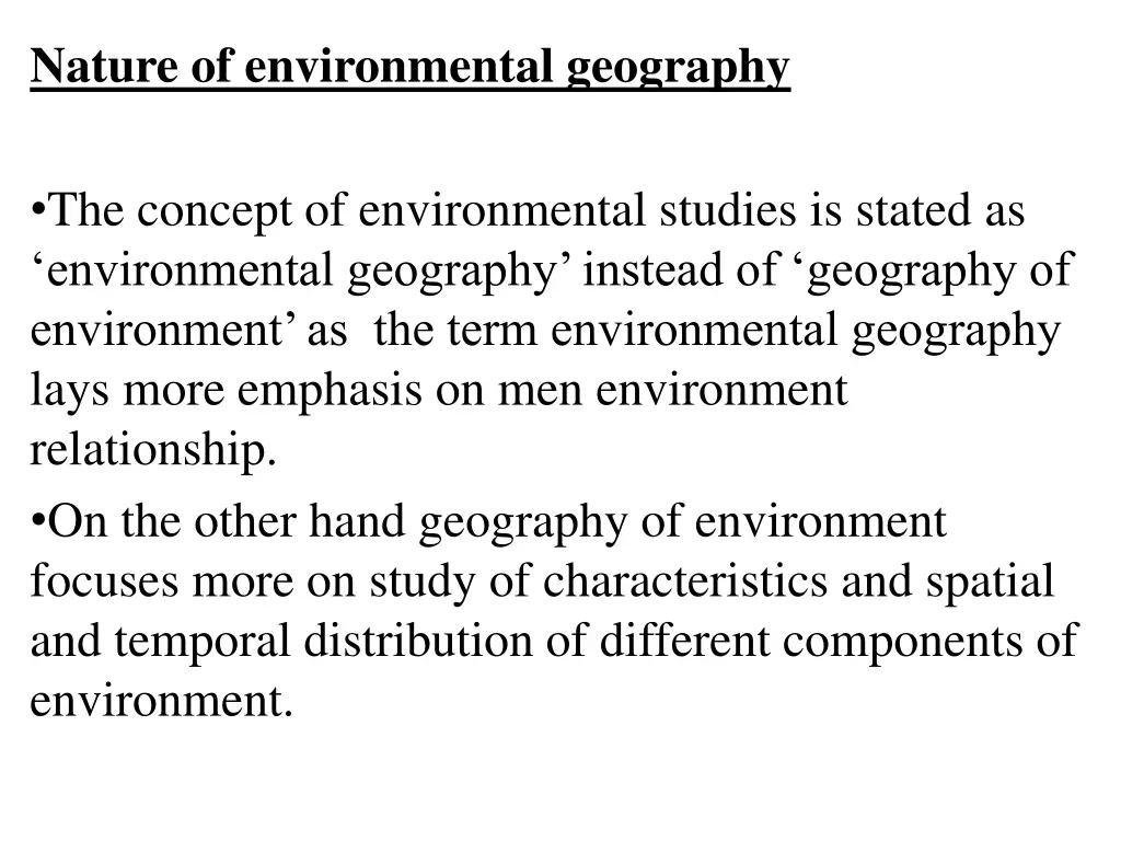 nature of environmental geography