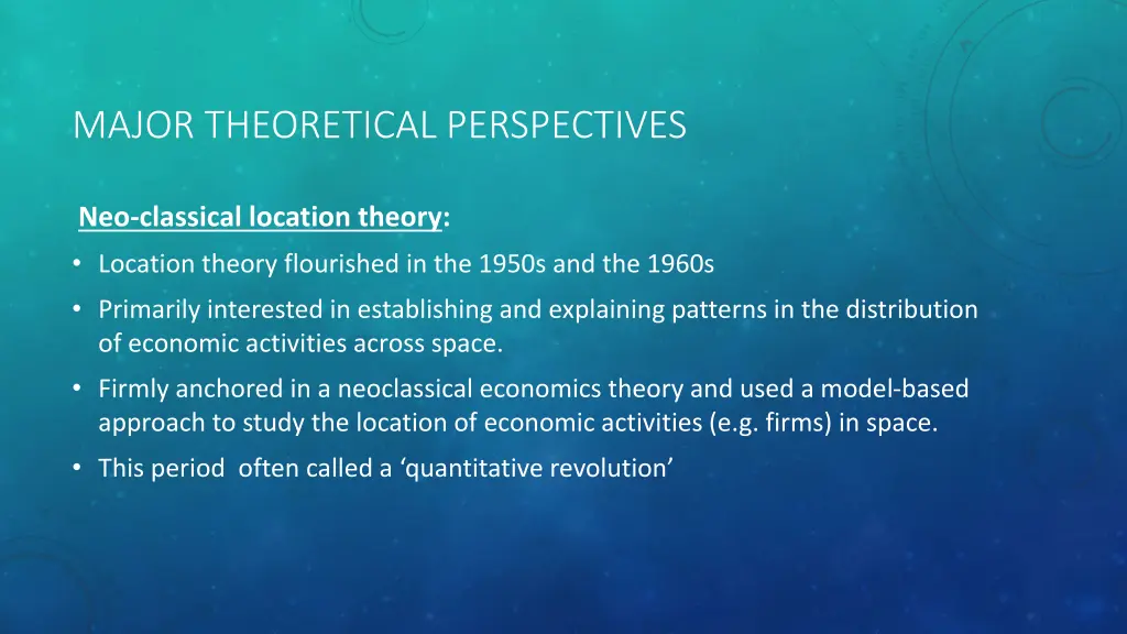 major theoretical perspectives