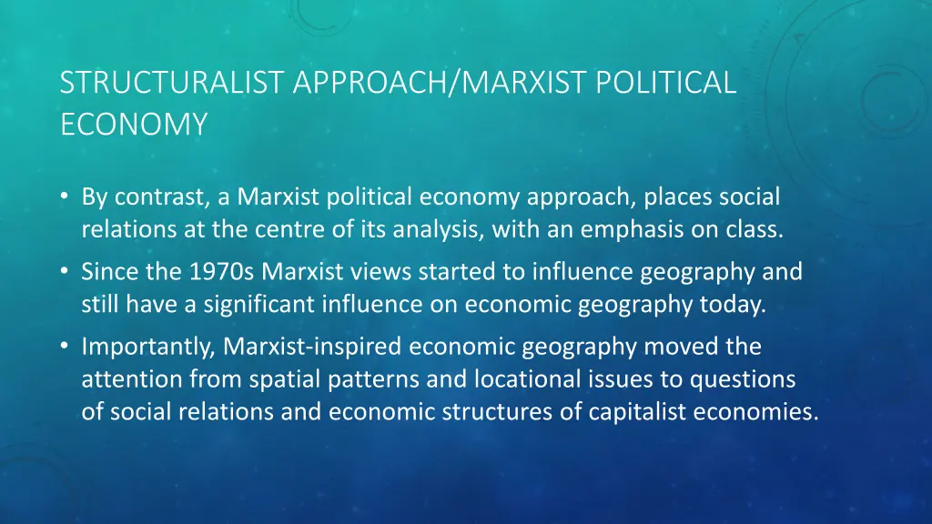 structuralist approach marxist political economy