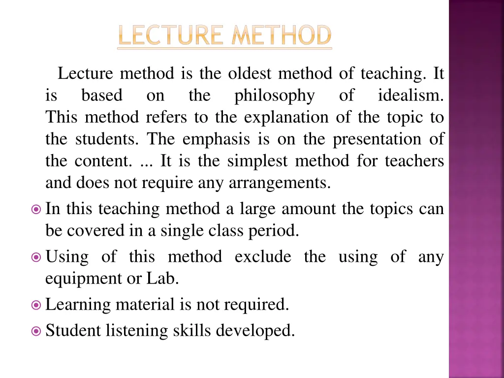 lecture method